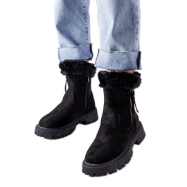 Crne ženske čizme za snijeg, Trigoso eko antilop crno