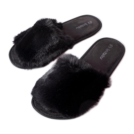 Inblu Giacomo crne papuče s krznom crna