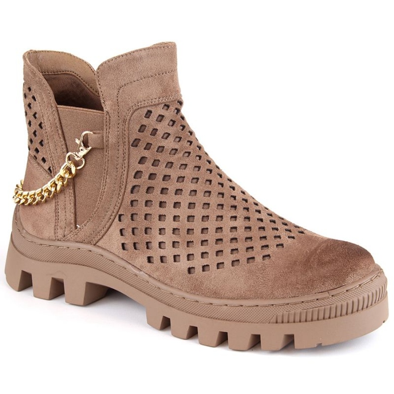 Gležnjače od brušene kože Potocki W WOL179B, smeđe smeđa