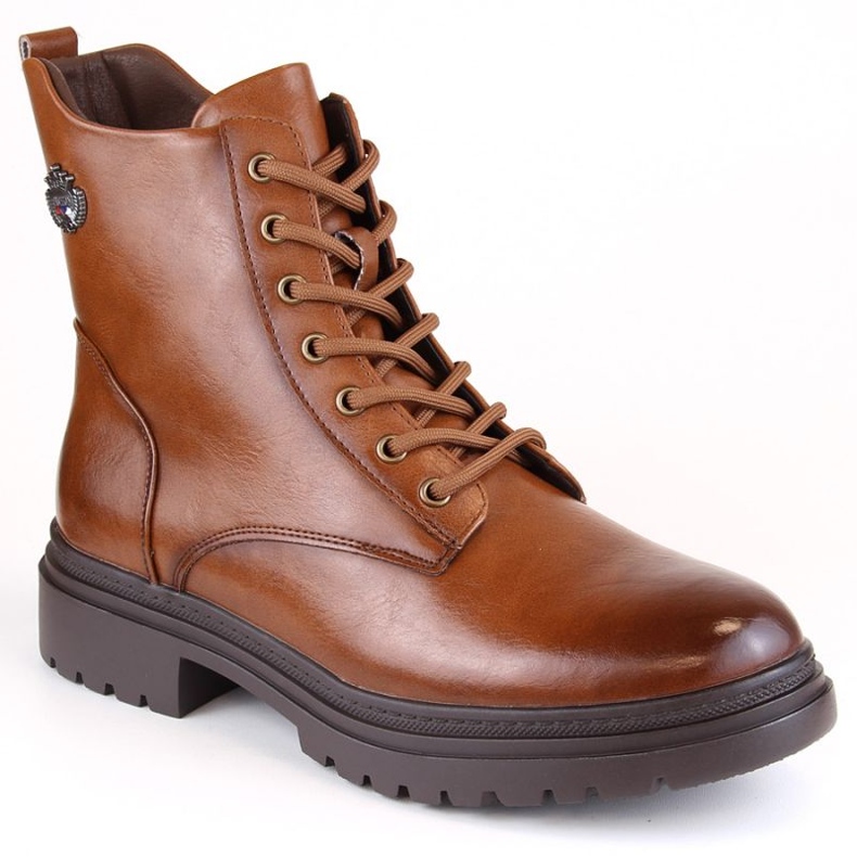 Gležnjače Potocki W WOL181B na vezanje i patentni zatvarač, smeđe smeđa