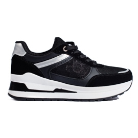 Crne ženske tenisice s bijelim Shelovet umetkom crna