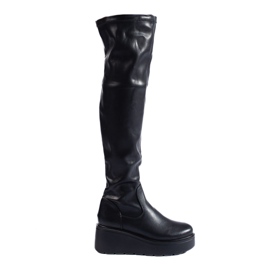 Crne mušketire od eko kože na platformi Shelovet crna