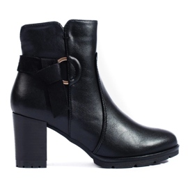 Udobne crne gležnjače Shelovet na visoku petu crna