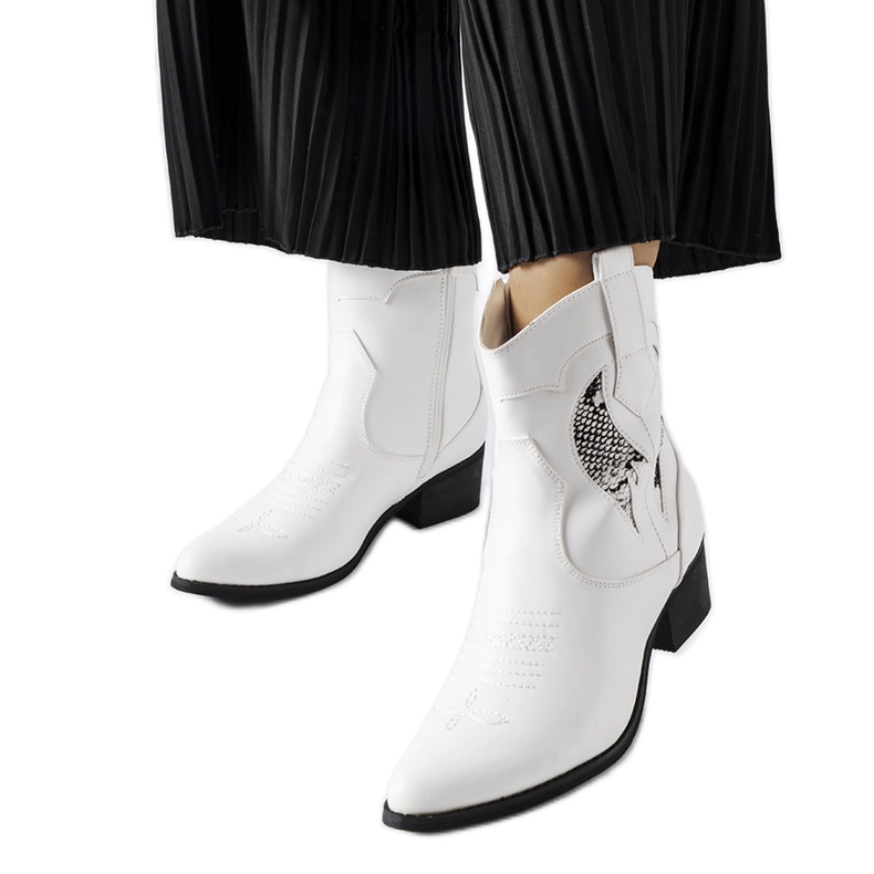 Henriette bijele kaubojske čizme na visoku petu bijela