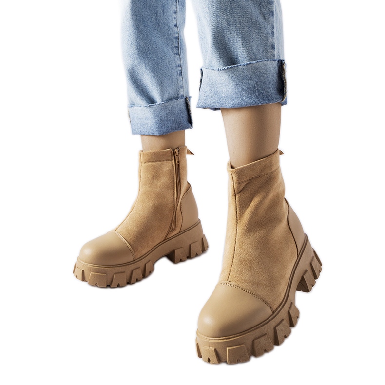 Bež radni od eko antilop kože s gazištem Milo