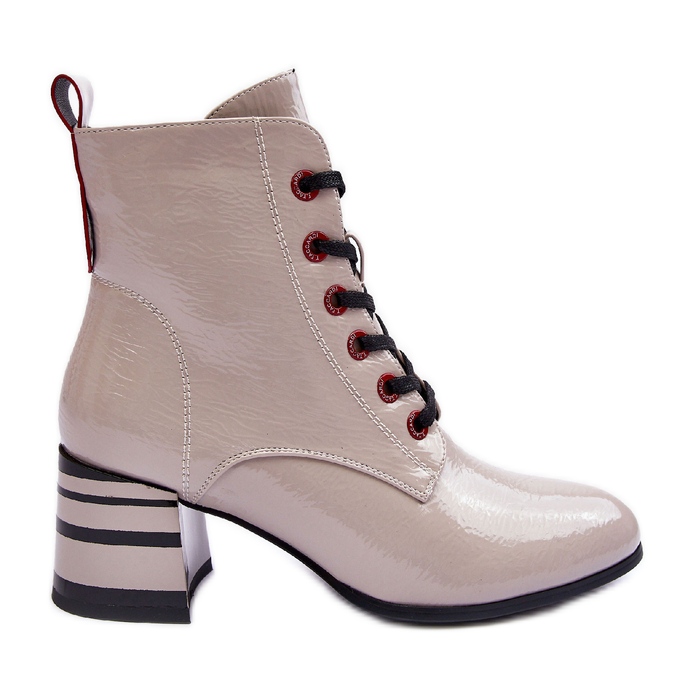 Lakirane čizme na visoku petu S.Barski MR870-49 Svijetlo sive siva