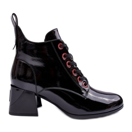 Niske lakirane gležnjače na vezanje S.Barski MR870-66 crne crna