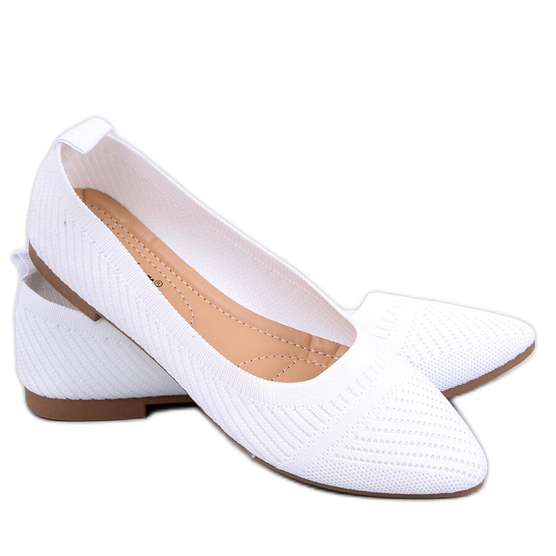 Pletene balerinke Kayla White bijela