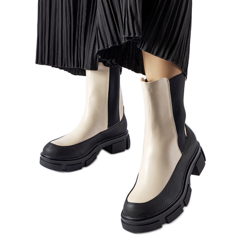 Bež i crne gležnjače Faisal