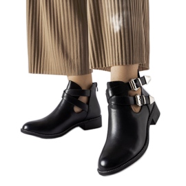 Ideal Shoes Crne otvorene gležnjače Y8157 Crne crna