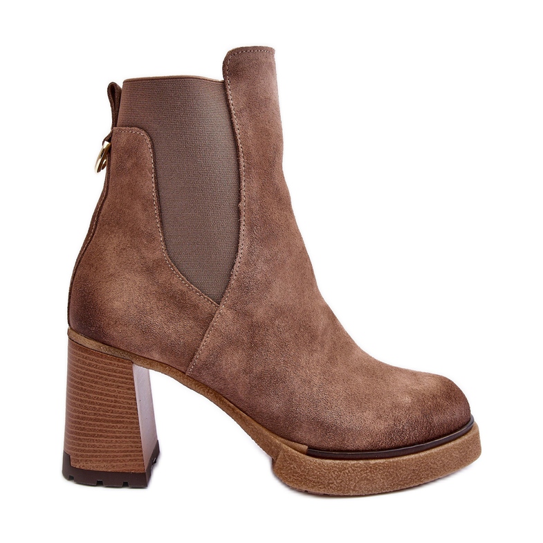 Gležnjače od brušene kože smeđe Lemar Liresa smeđa