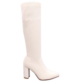 Elisha Beige elastične čizme na visoku petu bež