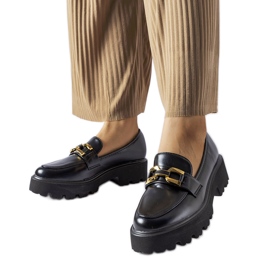 Inna Crne ženske natikače ukrašene Piazzo kopčom crna