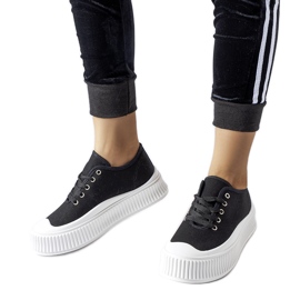 Crne tenisice na debelu bijelu Rina platformu crno