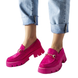 Ružičaste mokasine s kopčom i kamenčićima marke Gaiola ružičasta