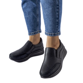 Crne ažurne tenisice na wedge Rhéaume crno