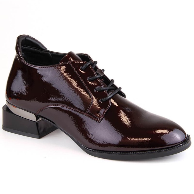 Vinceza W JAN254B bordo lakirane cipele s visokom petom na vezanje crvena