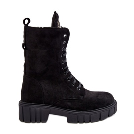 Radničke gležnjače od brušene kože s ukrasom od nakita, Black Marx crna