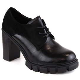 M.Daszyński W SAN19A cipele s visokom petom i platformom, crne crna