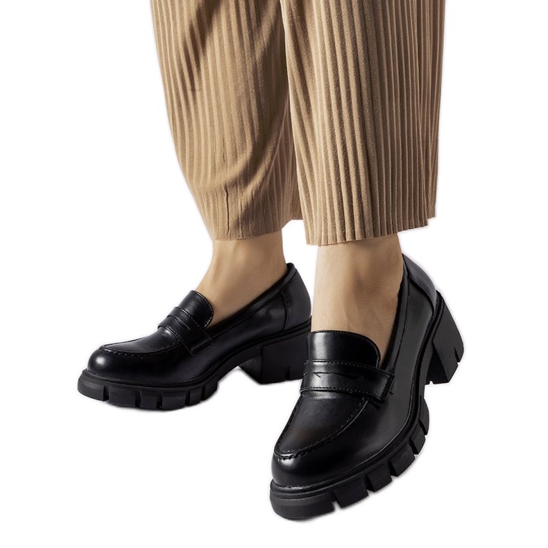 Crne klasične mokasine s Dina blokom crno