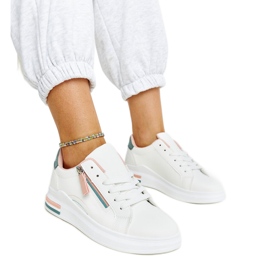 Bijele cipele s ružičastim i zelenim umetcima Anaunia bijela