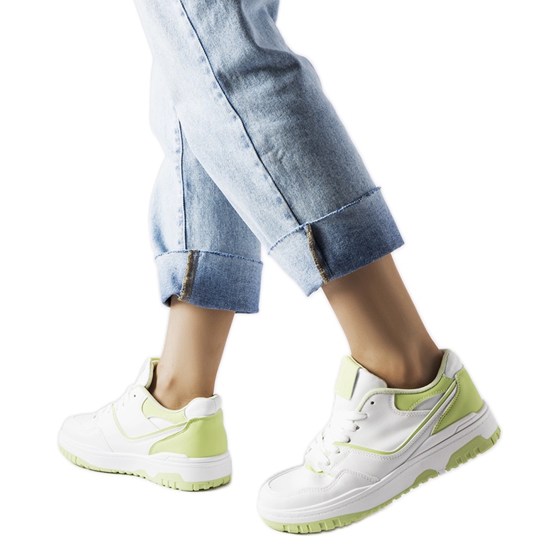 Inna Bijele i zelene tenisice s ukosnicama bijela