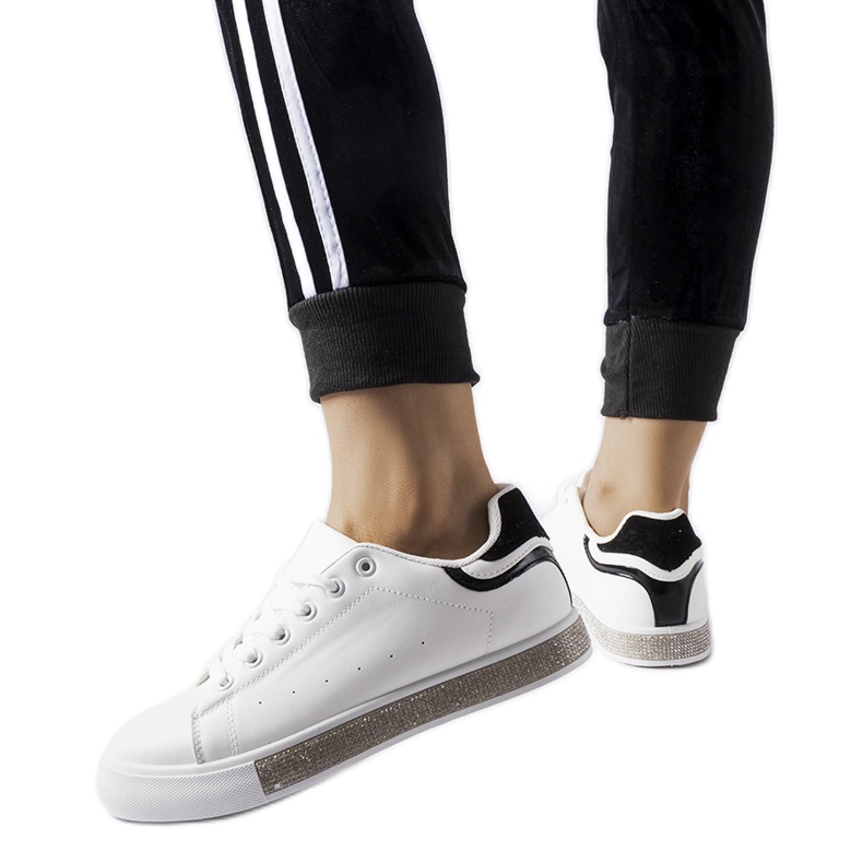 Bijelo-crne Dina tenisice sa štrasom bijela