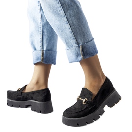 Crne mokasine s kopčom i kamenčićima marke Gaiola crno