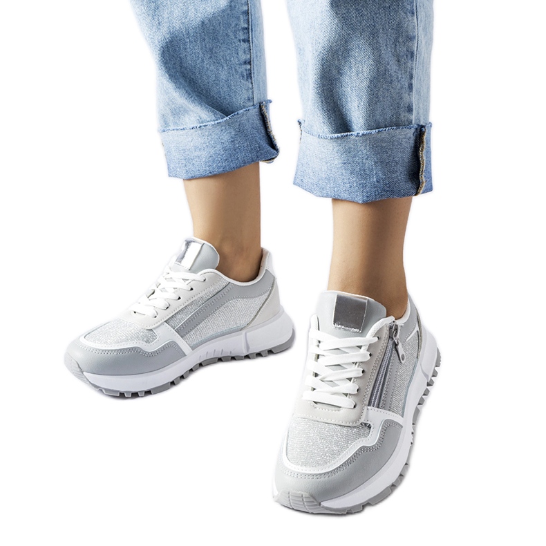 Camuzzoni sive i srebrne ženske tenisice siva