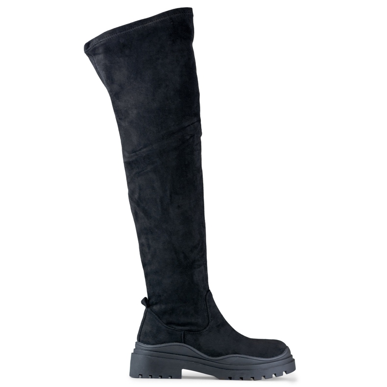 Ženske crne antilop čizme preko koljena crno