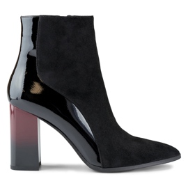 Elegantne ženske čizme na visoku petu crna