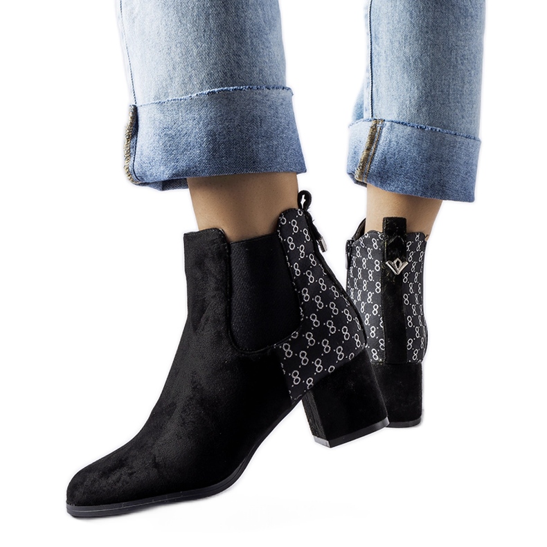 Crne čizme na nisku petu, eko antilop Monte crno