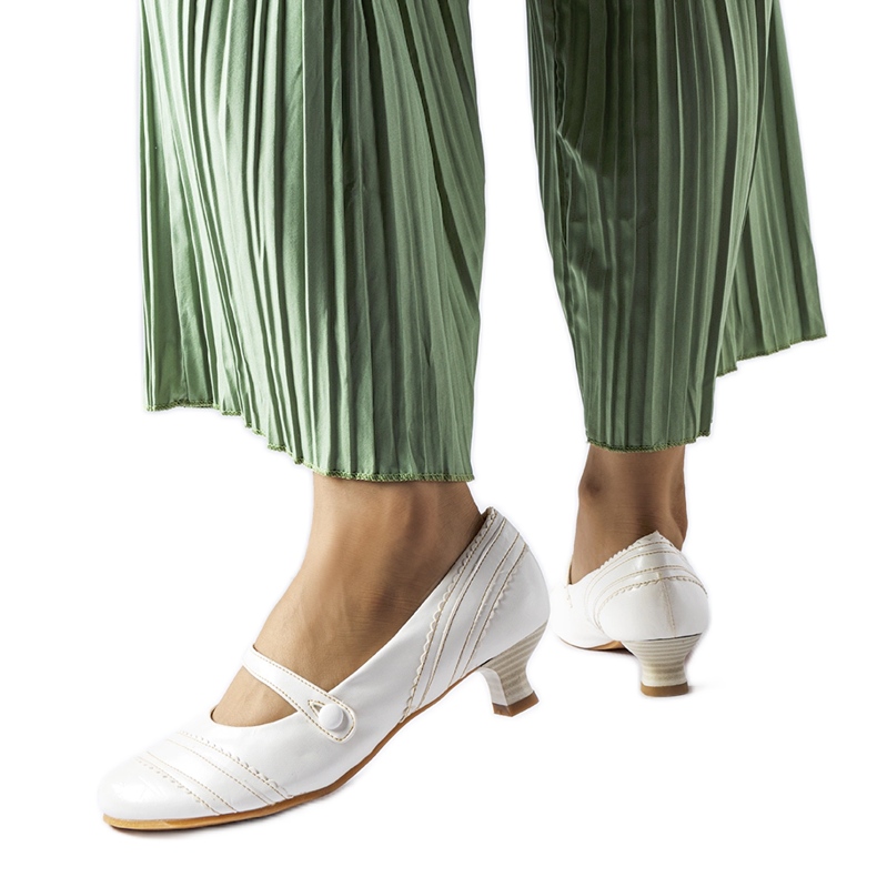 Bijele Sant'Antonio cipele s niskom petom bijela