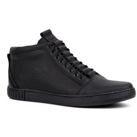 Polbut Muške kožne gležnjače 2122 crne crna