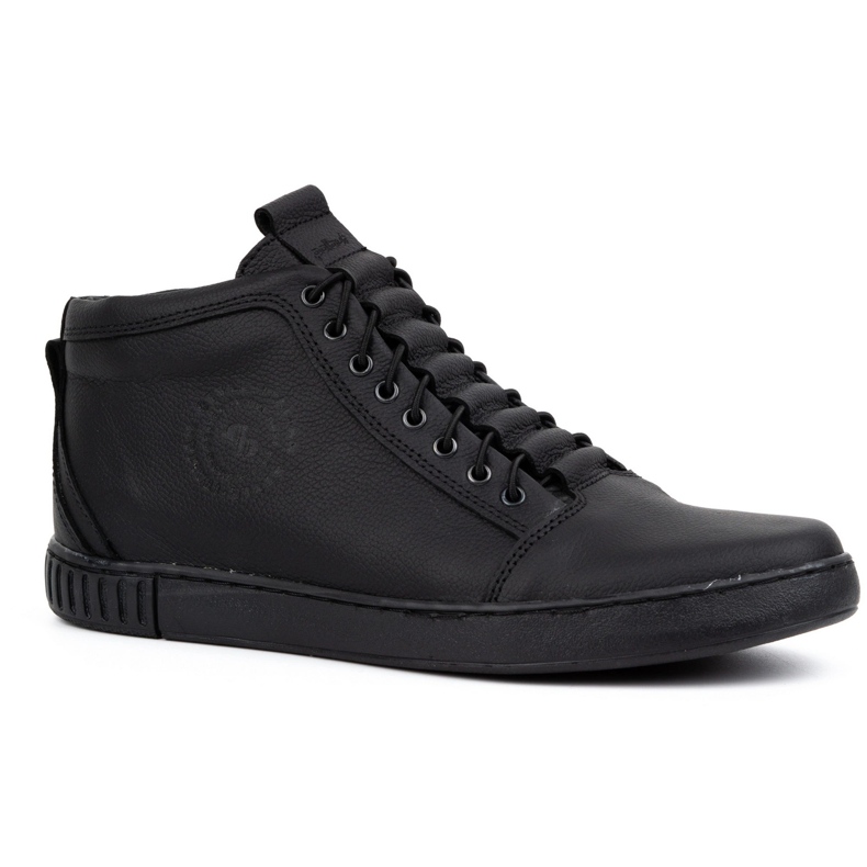 Polbut Muške kožne gležnjače 2122 crne crno