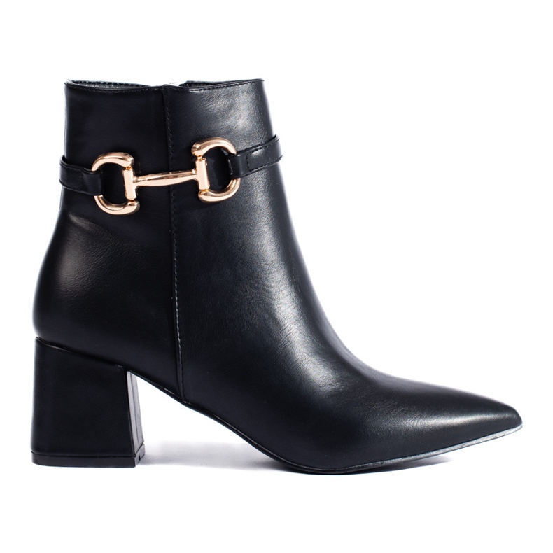 Crne gležnjače na visoku petu s kopčom Shelovet crno