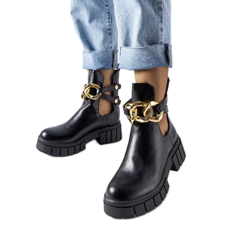 Crne gležnjače s Lancaster lancem crno