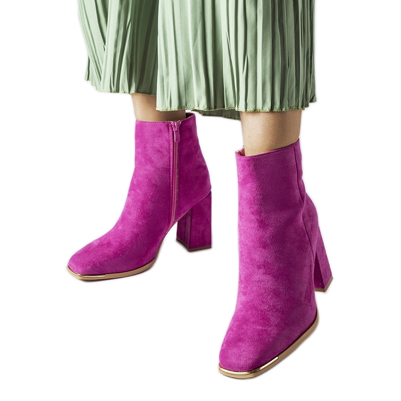 Ružičaste Cheney gležnjače s visokom petom ružičasta