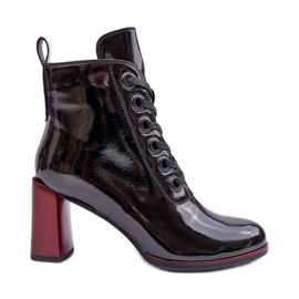 Lakirane gležnjače na vezanje S.Barski MR870-15 Crne crna