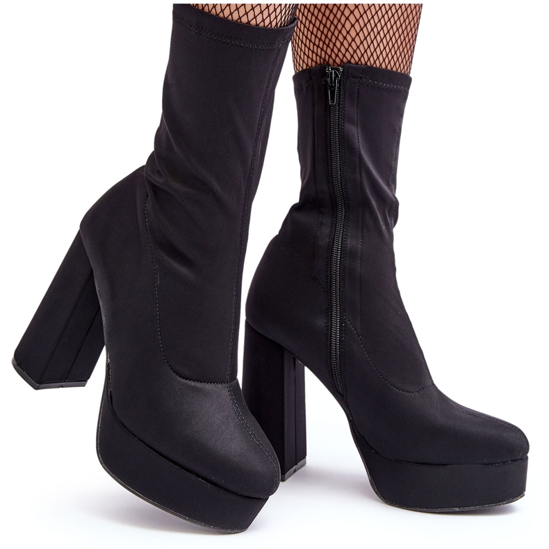 PH2 Crne Peculia gležnjače na visoku petu s patentnim zatvaračem crno