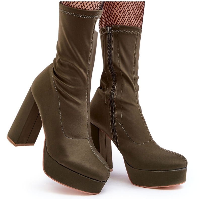 PH2 Zelene Peculia gležnjače na visoku petu s patentnim zatvaračem zelena