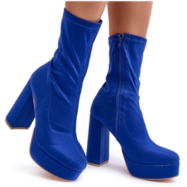 PH2 Plave Peculia gležnjače na petu s patentnim zatvaračem plava