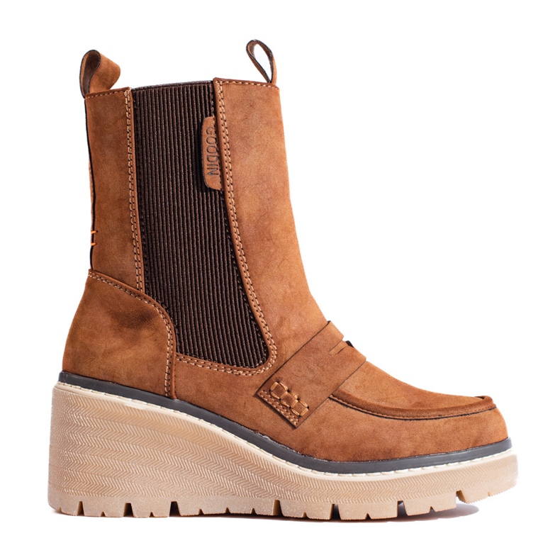 Shelovet smeđe gležnjače od brušene kože smeđa