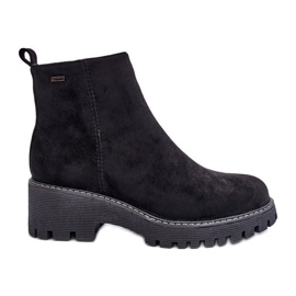 PS1 Čizme s ravnom petom od brušene kože, izolirane, crne neafgi crna