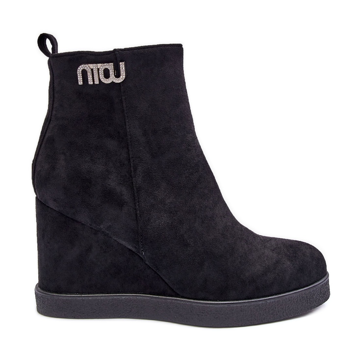 PS1 Gležnjače s izolacijom od brušene kože s ukrasom, crne boje crno