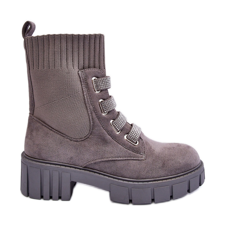 PS1 Čizme s čarapama od brušene kože Grey Hope siva