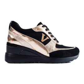 W. Potocki Crno-zlatne Potocki tenisice na vezanje zlatni