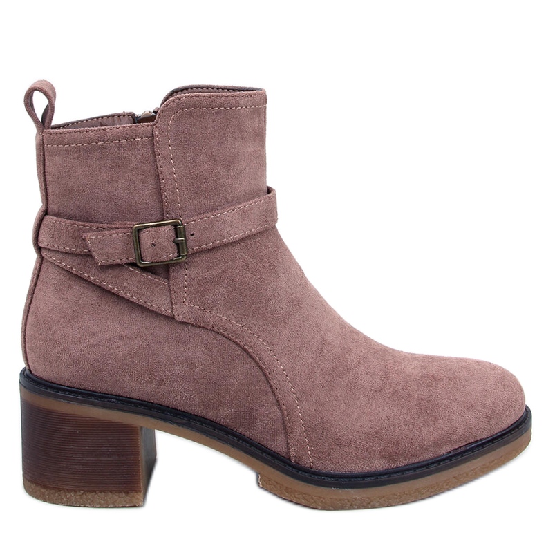 Aretha kaki čizme sa širokom petom bež