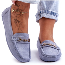 Ženske klasične mokasine od antilop plave boje Corinell plava