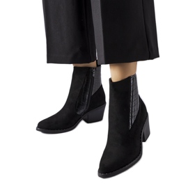 Crne gležnjače od eko brušene kože s niskom petom Sovere crno